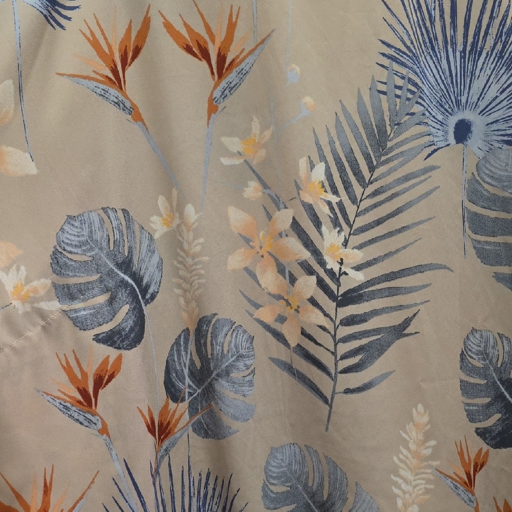 I JOAH Tan and Blue Leaf Print Kimono - Picture 3 of 6